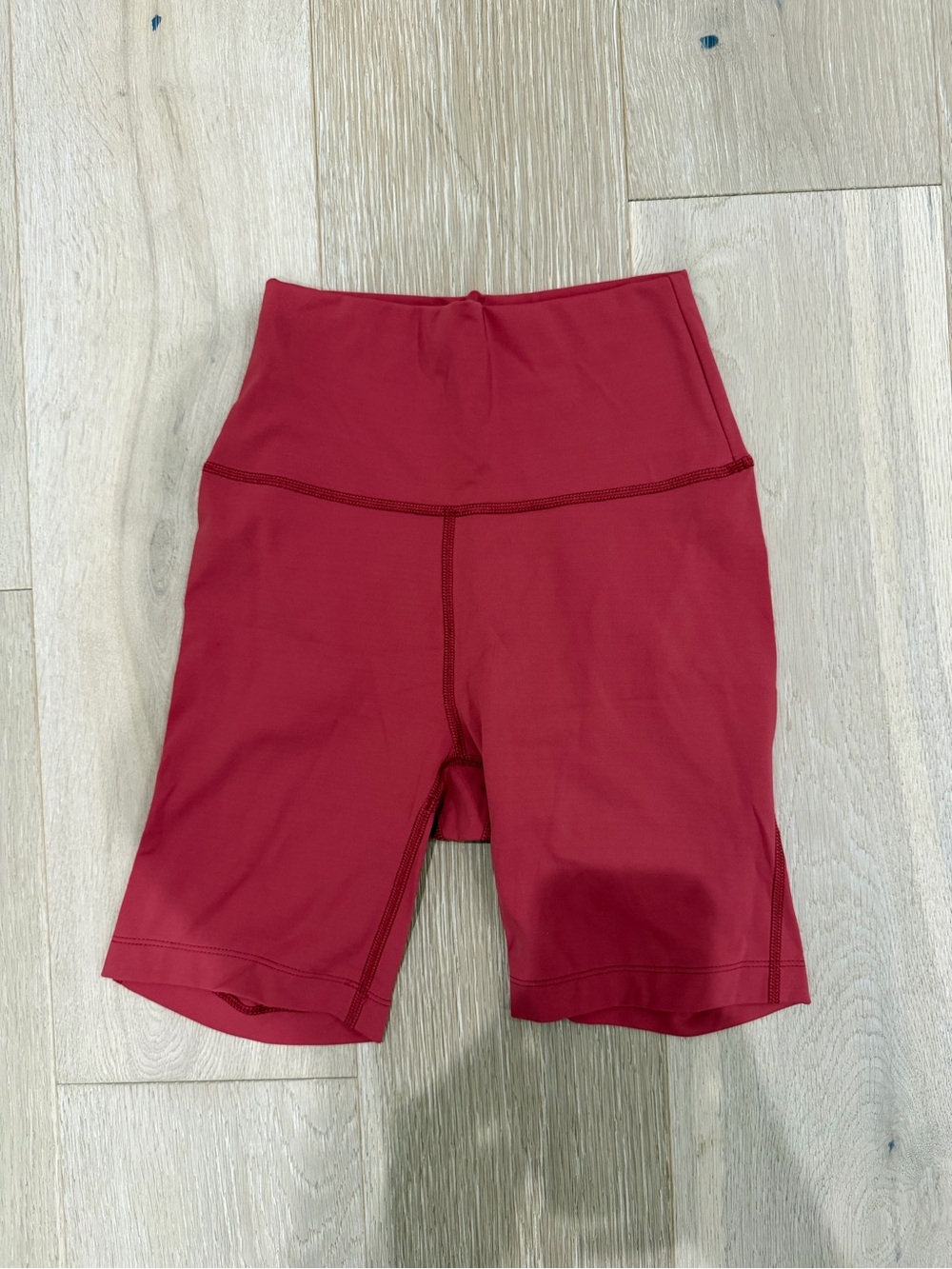 Outdoor Voices Red High-Waist Bike Shorts